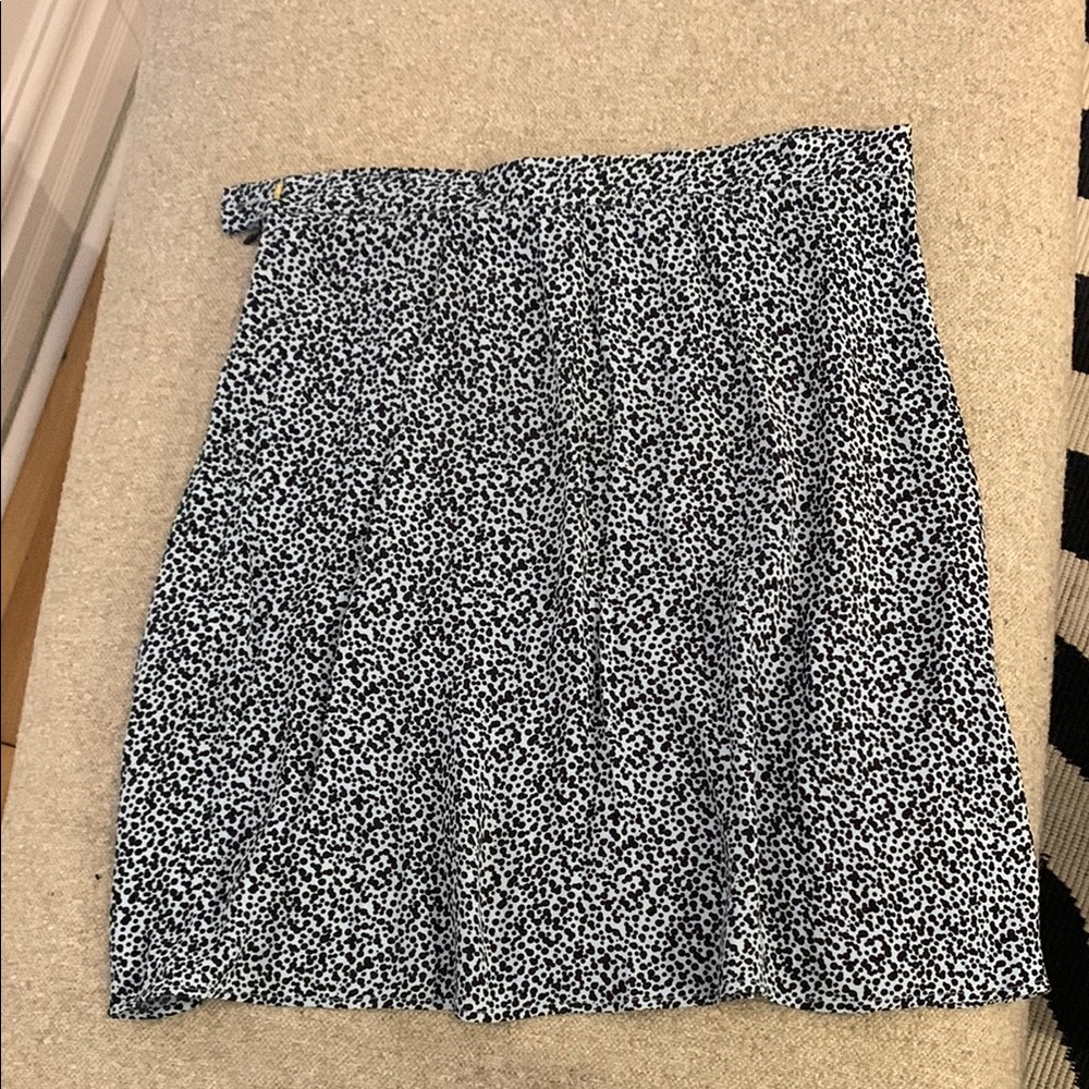 & Other Stories Black and Pale Blue A-Line Skirt